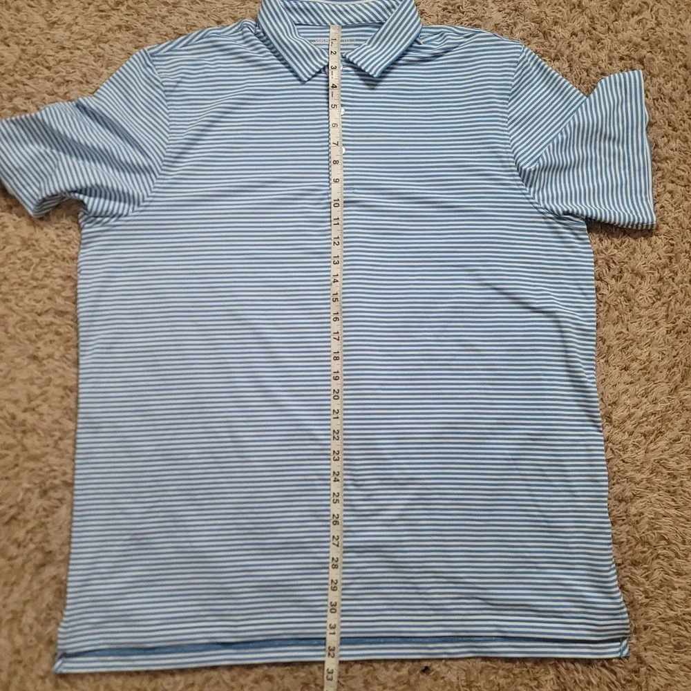 Vineyard‎ Vines Polo Shirt Mens 2XL Blue Striped Sporting KC Performance Golf - Picture 6 of 7